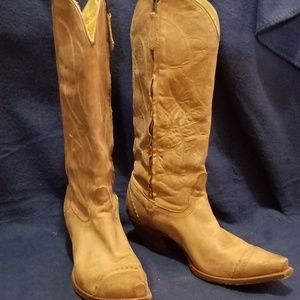 Tony Lama Western Boot, size 8.5, inside zipper.